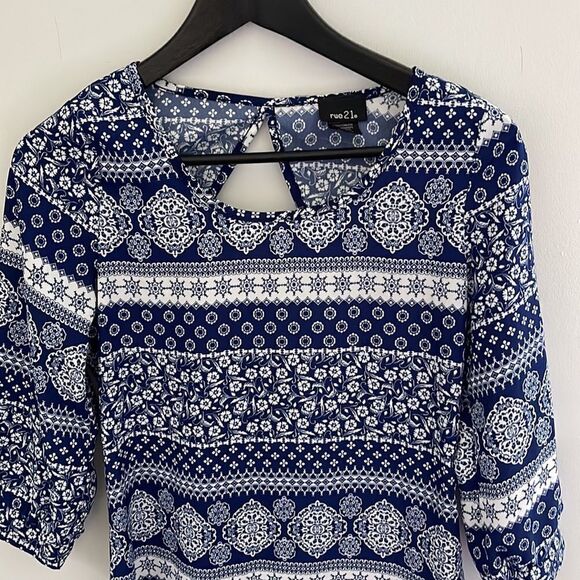 Rue 21 Mini Dress. Blue and White. XS‎ - Picture 3 of 7